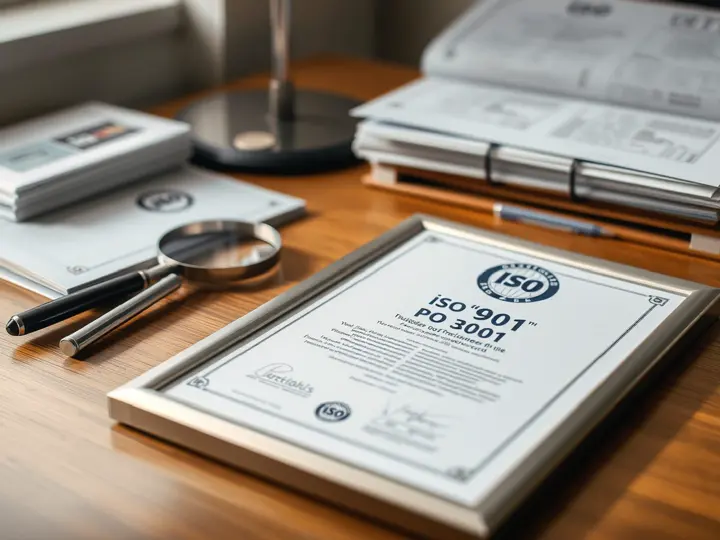 ISO 9001质量管理体系认证证书特写